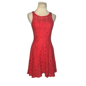 BB Dakota red lace fit and flare mini dress size 0